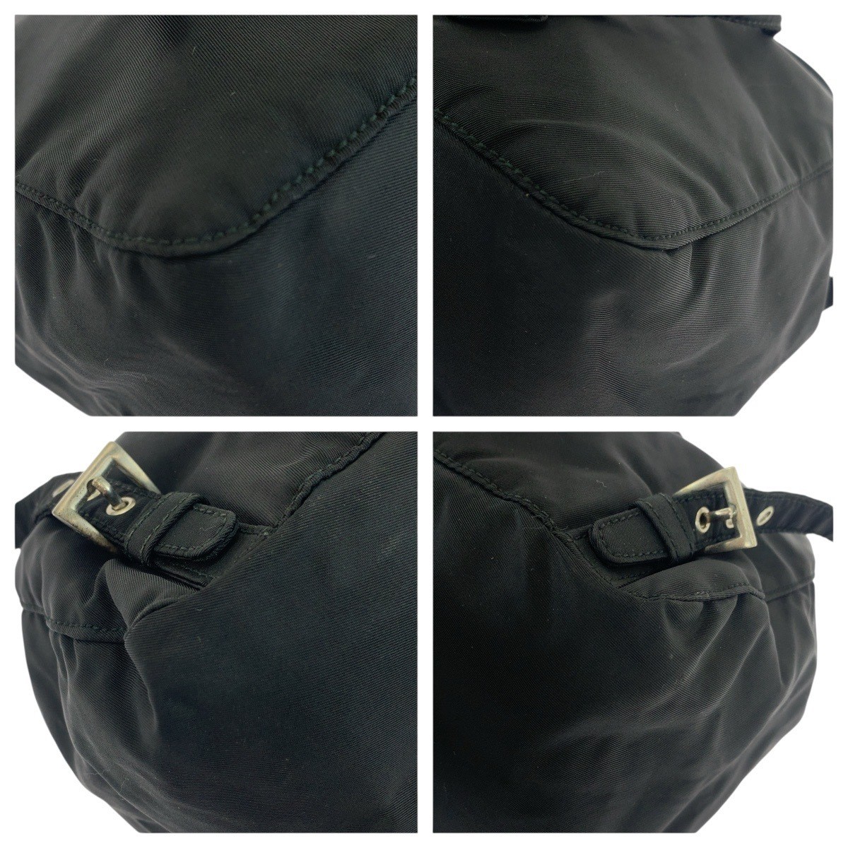 Excellent Condition PRADA Tessuto Triangle Logo Plate Black Silver Hardware Nylo thumbnail 3