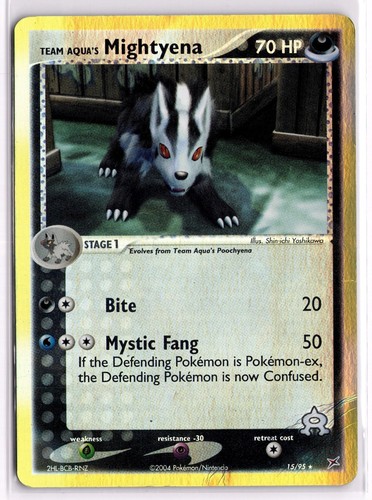 Team Aqua's Mightyena 15/95 Rare Team Magma vs Team Aqua Pokemon Reverse Holo HP