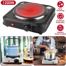 Electric Burner Adjustable Temperature Countertop Burner Hot Plate Cooktop Stove