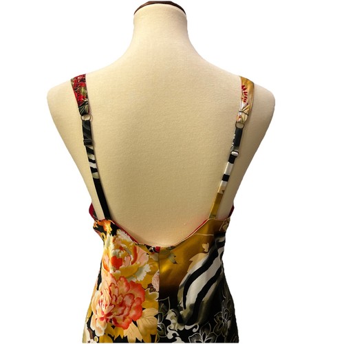 N by Natori Silky Satin Sexy Zebra Flower Slip Dress Gown Large Red/Gold READ! - Picture 3 of 11