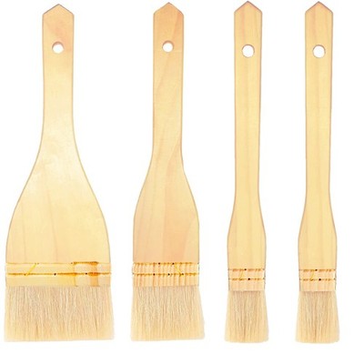 4 Pcs Flat Hake Brushes, Hake Paint Brush for Watercolor, Sheep Hair Brushes ...
