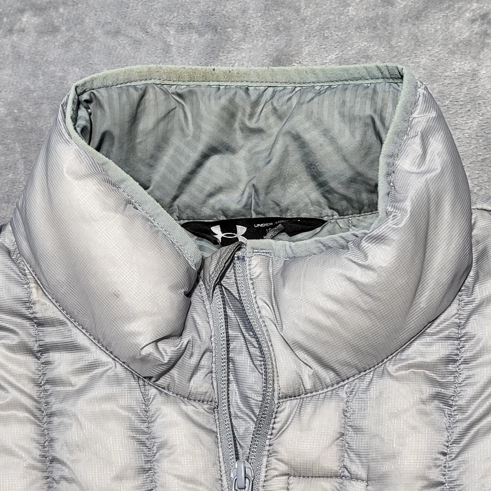 Chaqueta Under Armour Para Hombre Grande Gris ColdGear Infrarrojo Abombado Cremallera Completa Foto 4 de 4