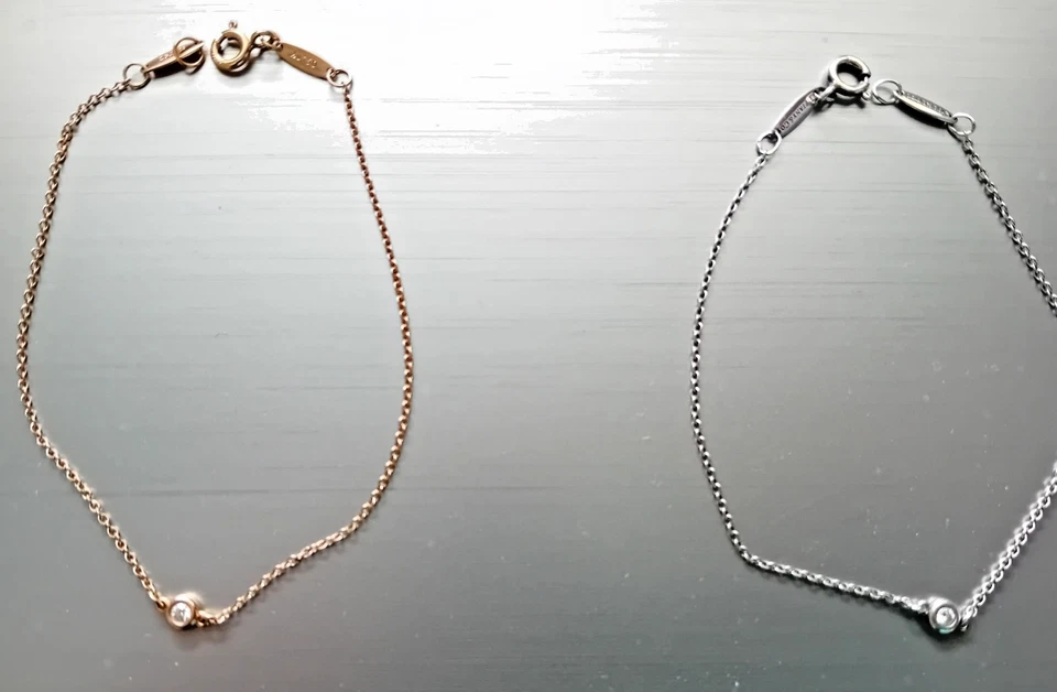 2 TIFFANY & Co. Elsa Peretti Diamond by the Yard Armbänder 1x Gold und 1x Silber - Bild 4 von 4