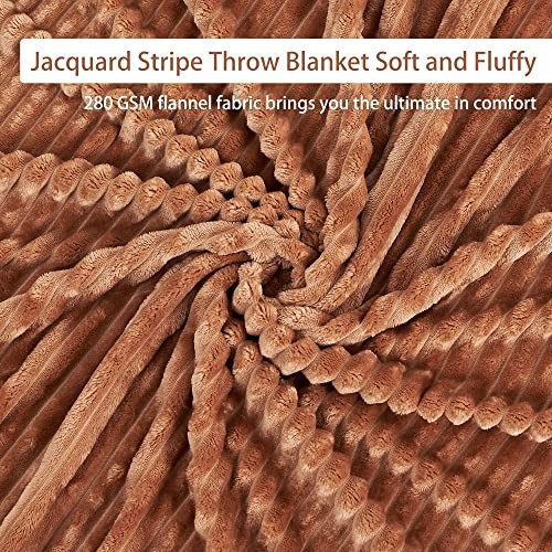 Fleece Throw Blanket Flannel 280GSM Extra Soft Lightweight 60"x80" Dark Brown - Bild 6 von 7