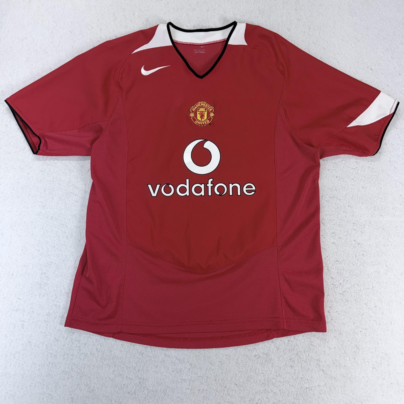 Vintage Manchester United Soccer Jersey Mens Medium Red Nike Vodafone 2004