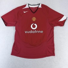 Vintage Manchester United Soccer Jersey Mens Medium Red Nike Vodafone 2004