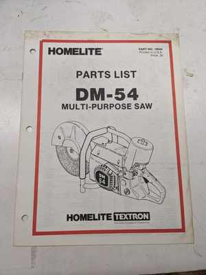 #ad HOMELITE PARTS LIST BOOK MANUAL CATALOG DM 54 MULTI PURPOSE SAW $10.26