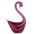 Exquisite Vintage Murano Sommerso Pink Art Glass Swan 14"H