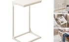 C-Shaped End Table, Side Table for Sofa, Couch Table with Metal Frame, Small