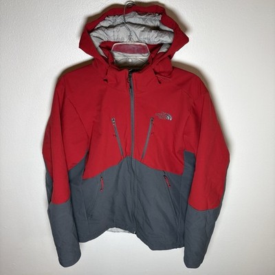Northface Apex Elevation Ski Snowboard Jacket Hood Men s M Red/Gray Primaloft