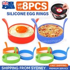UP TO 8X Silicone Egg Rings Non Stick Kitchen Baking Tools Pancake Handles AU