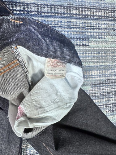Vintage Evisu Selvedge Jeans Mens 38x31 Japan Baggy Y2K Hip Hop Denim Blue Green - Picture 12 of 14