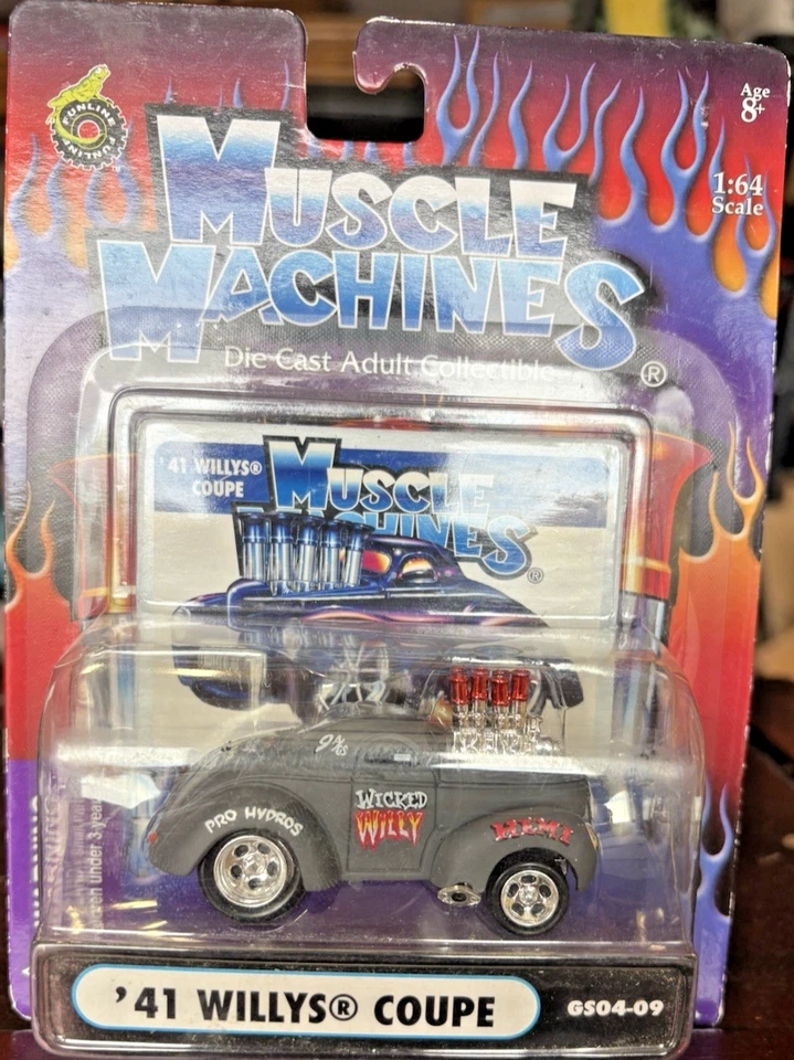 MUSCLE MACHINES GASSER 1941 41 WILLYS CUPÉ WICKED WILLY - 41 WILLYS HEMI 1/64 Foto 2 de 4