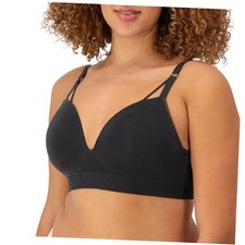 Women's M, Seamless Foam, Wireless Bra with Sweetheart Neckline Large Black