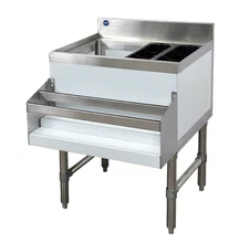 29"x 24" Underbar Ice Bin Bottle Holders, Stainless Steel