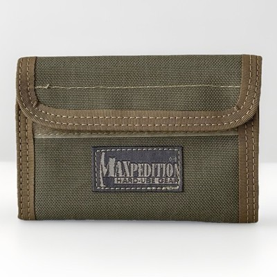 Maxpedition Bifold Wallet Green Khaki Velco Closure Excellent Condition ￼