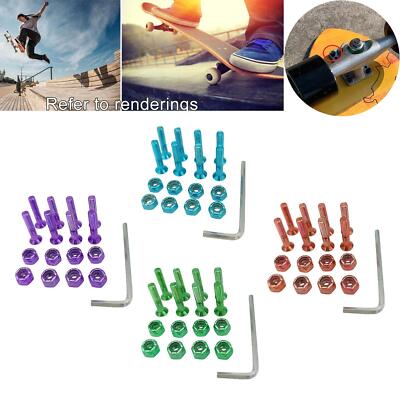 Skateboard Hardware 8PCS Bolts Set and Skate Tools Portable Skateboard Accessory