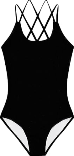 Kanu Surf Girls' Reese UPF 50+ Beach Sport Criss-Cross One Piece Swimsuit, 14~13 - Picture 3 of 3