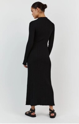 knee length dresses for ladies Denisse Black Long-Sleeve Cut-Out Twisted Maxi Dress – Club L London