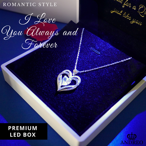 Collar Corazón Amor Romántico PERSONALIZADO Plata Alma Gemela Novia Regalos de Cumpleaños - Imagen 7 de 12