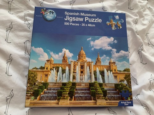 500 PIECE JIGSAW PUZZLE SPANISH MUSEUM WITH FOUNTAIN BY PUZZLE WORLD COMPLETE.