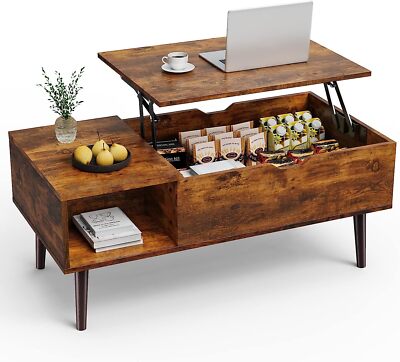 Home Office Wood Lift Top Dining Tabletop Coffee Tea Table with