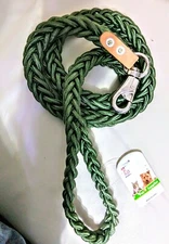 58"long heavy duty braided pet tie down/walking rope 4"thick circumference.Green