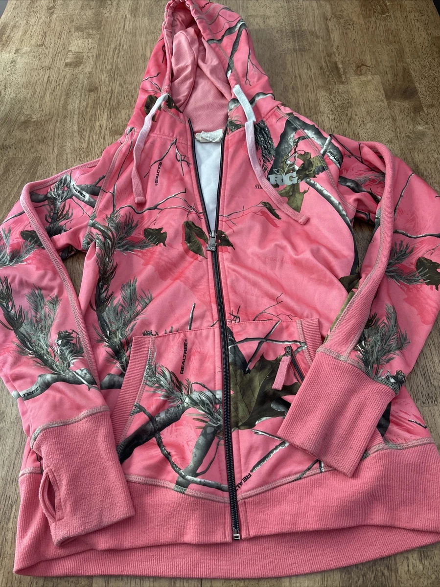 REAL TREE GIRL Pink Camouflage Hoodie Jacket Mossy Oak Womens Size M  ❤️kh2j1 | eBay