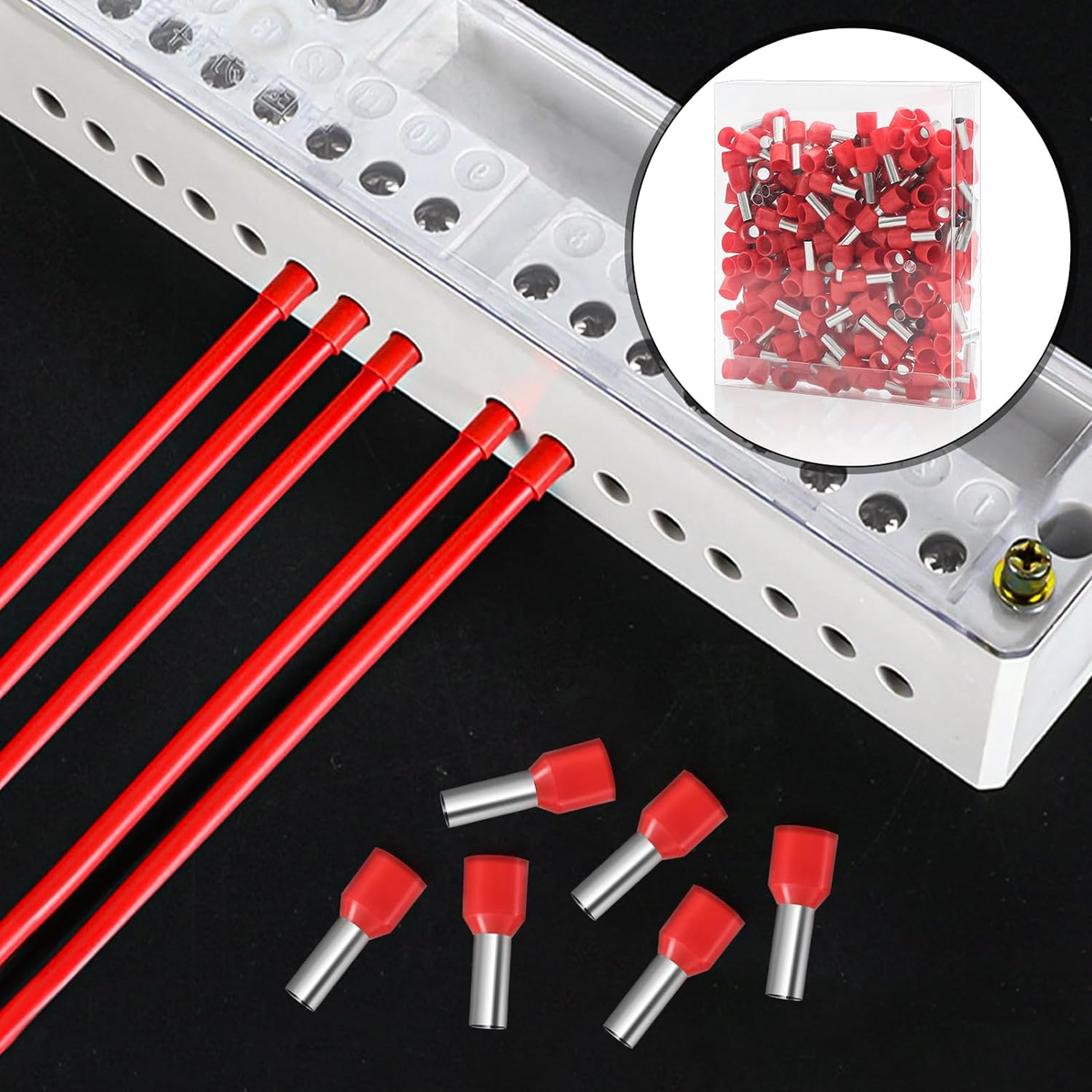 200 Aderendhülsen 10mm² – Isoliert, Verzinnt, Rot – Für Sichere Drahtverbindungen Im Haushalt & Mehr