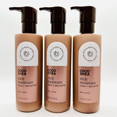 3 Bath & Body Works COCO SHEA Rich Moisture Cocoa Shea Butter Body Lotion 7.8 oz