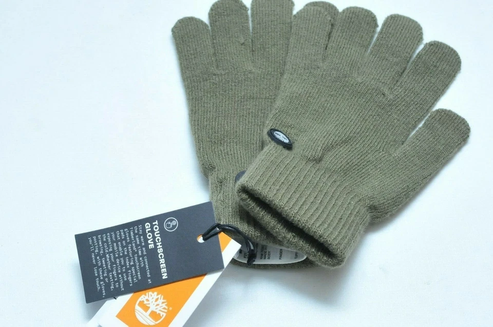 Guante mágico Timberland tejido verde militar para hombre con tecnología de pantalla táctil Foto 2 de 4