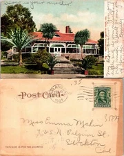 Piedmont Park CA Club House Building Postcard Used (35879)