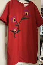 NWT Carolina Herrera Ruffle Sleeve Poppy Dress SZ 20 Retail $2590.