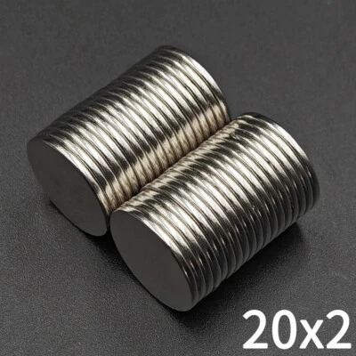 AAYANS Very Strong Magnets 20x2 mm Neodymium Craft Disc 20mm dia x 2mm