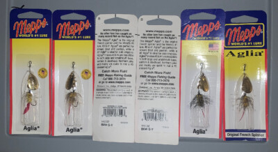 6 Packs Mepps Aglia 1/12oz B0W G-Y
