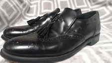 Executive Imperials Mens Wingtip Black Leather  Shoes 9.5 C