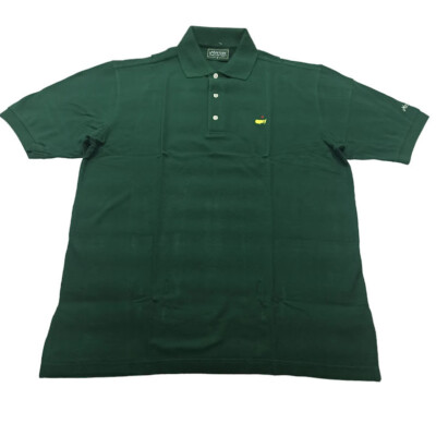 Golf Polo Shirt Masters Collection MEDIUM 22x29'' Green Cotton Augusta NOS NWoT