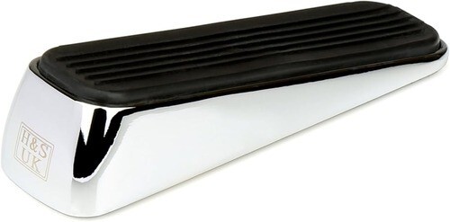 2 Stainless Steel Door Stopper, Heavy Duty Metal Door Wedge with Rubber Bump - Picture 2 of 6