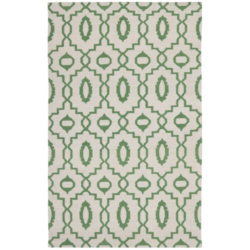 SAFAVIEH Dhurries DHU205B Handwoven Ivory / Green Rug - Picture 8 of 17