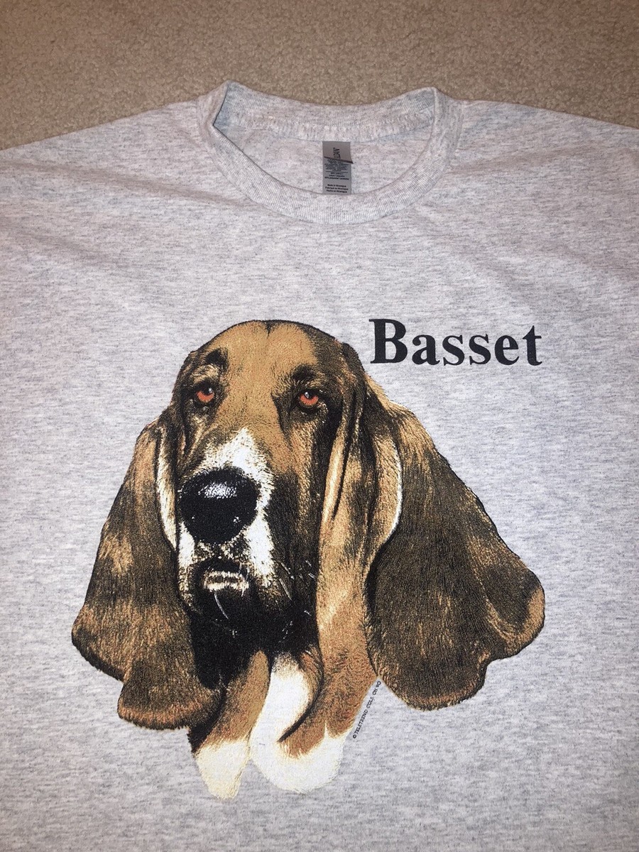 Vintage Basset Teletrend design on a new Gildan Ash 50/50 XL Vintage Basset Teletrend design on a new Gildan Ash 50/50 XL