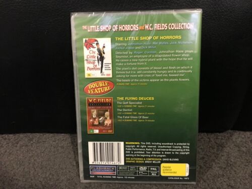 LITTLE SHOP OF HORRORS + W.C.FIELDS COLLECTION DVD. Brand New, RegALL. Free post - Picture 2 of 2