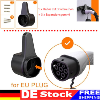 Typ-2 Halter Wandhalterung Steckerhalter EV Ladegerät Kabel Wasserdicht 8x 14cm.