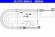 ATE Handbremsseil hinten für PEUGEOT 407 Coupe SW