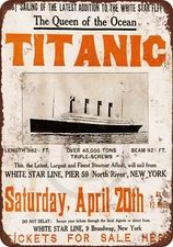 1912 Titanic Voyage AD Vintage Reproduction METAL SIGN 8 x 12