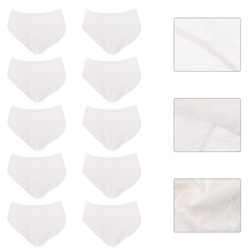 Slip da viaggio uomo monouso intimo 10 pezzi puro cotone bianco - Foto 6 di 12
