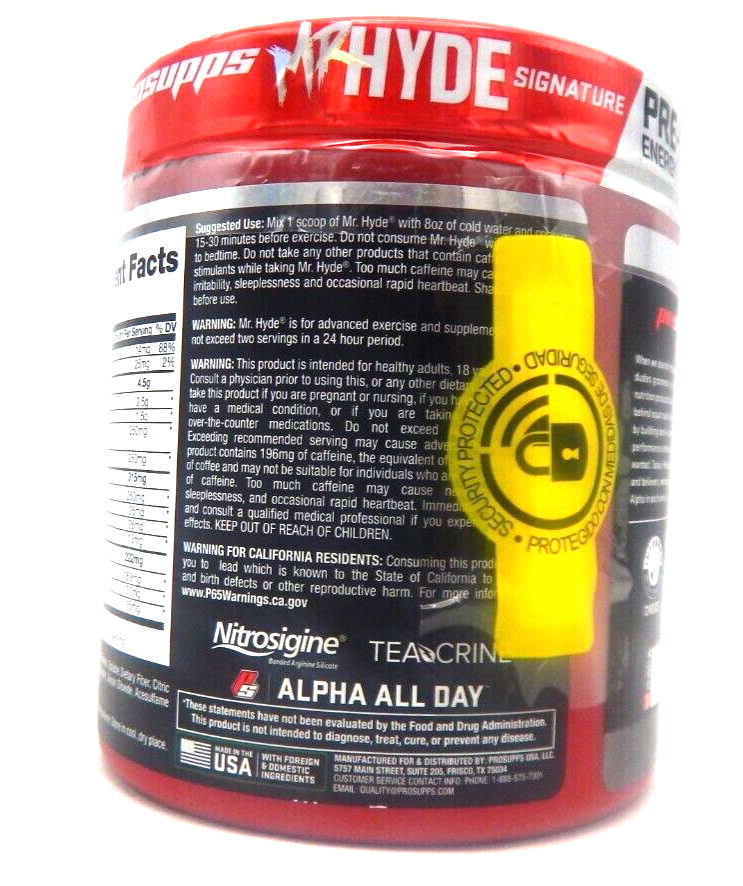 Prosupps Mr Hyde PreWorkout Blue Razz Popsicle 30 Servings 05/2024