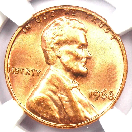 1968-P Lincoln Cent Penny 1C Coin (1968). NGC MS67+ RD Plus Grade - $3,700 Value