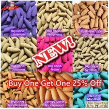 NEW VERSION Big Backflow Incense Burner Cones Flower Flavor Smoke Bullet Cone 