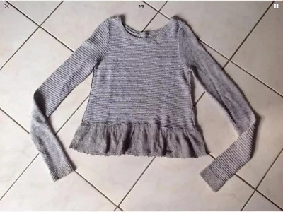 Pull HOLLISTER taille S Gris Bon État - Photo 1/3
