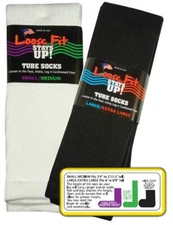 LOOSE FIT STAYS UP Tube Socks Work Cowboy Boots Hockey Skate BLACK By Extra Wide